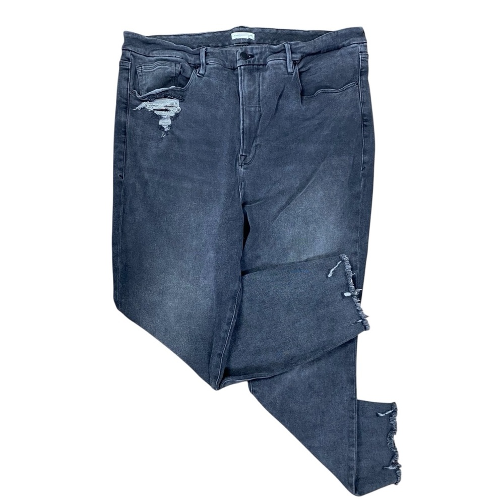 Good American GOOD LEGS High Waist Crop Skinny Jean Black 213 Plus Size 22